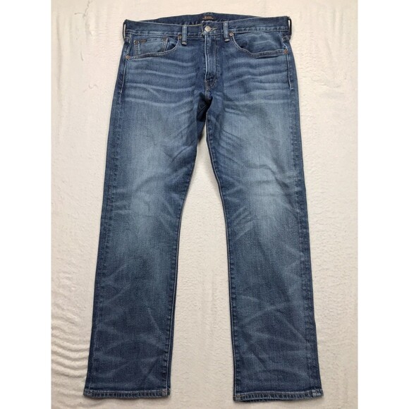 POLO Ralph Lauren Varick Jeans Men 35x30 Slim Straight Whisker Honeycomb Light - Picture 1 of 15